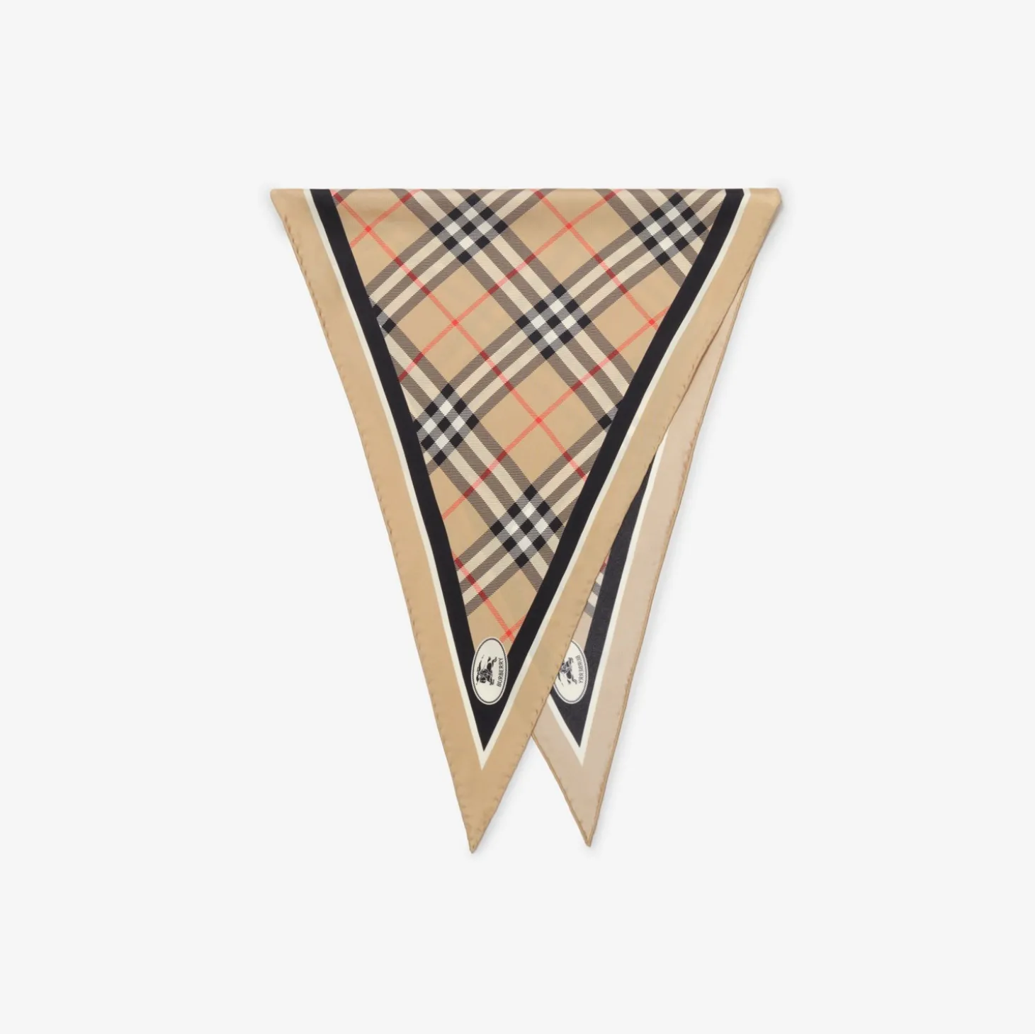 Check Knight Stamp Silk Scarf