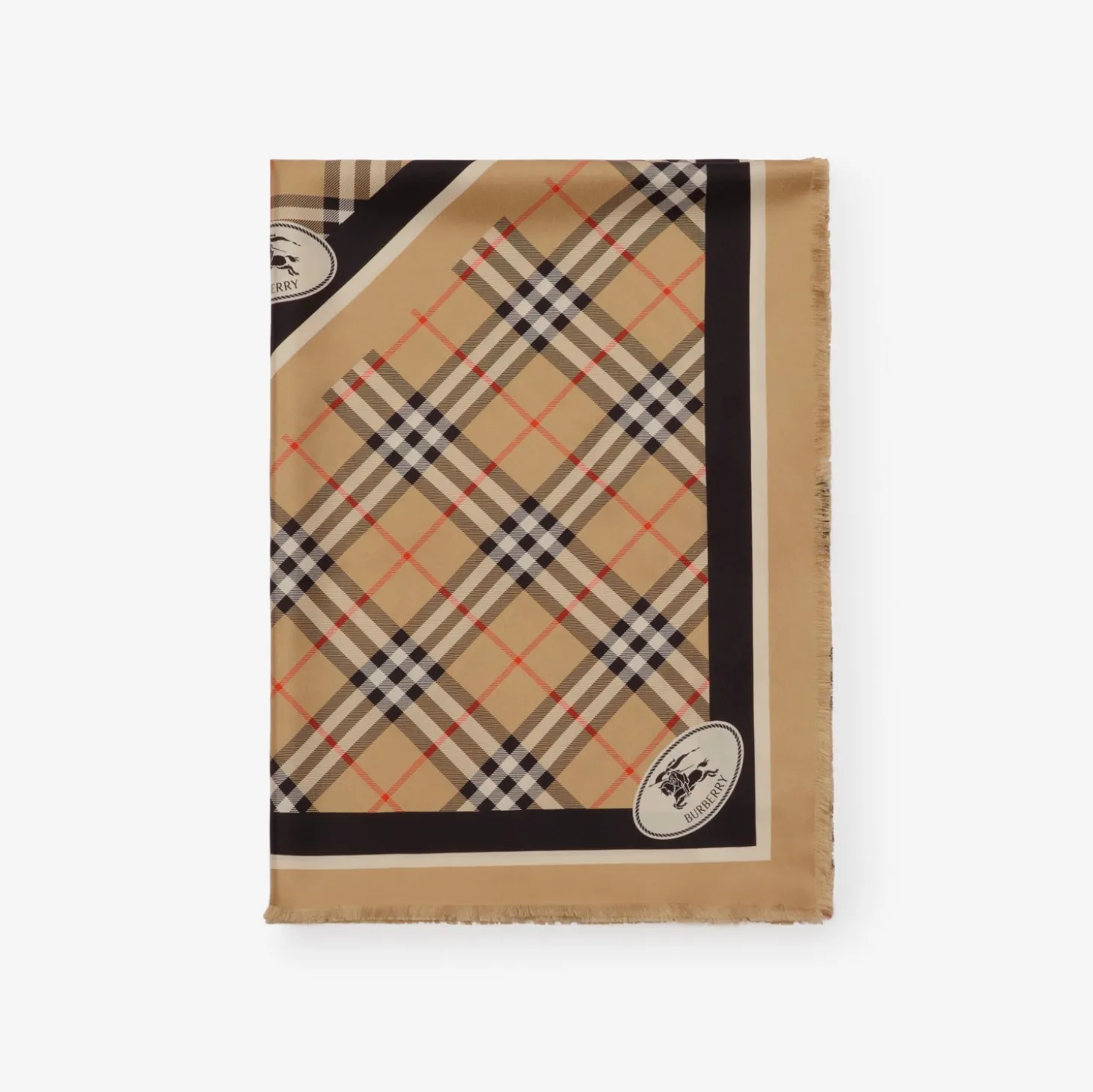 Check Knight Stamp Silk Scarf
