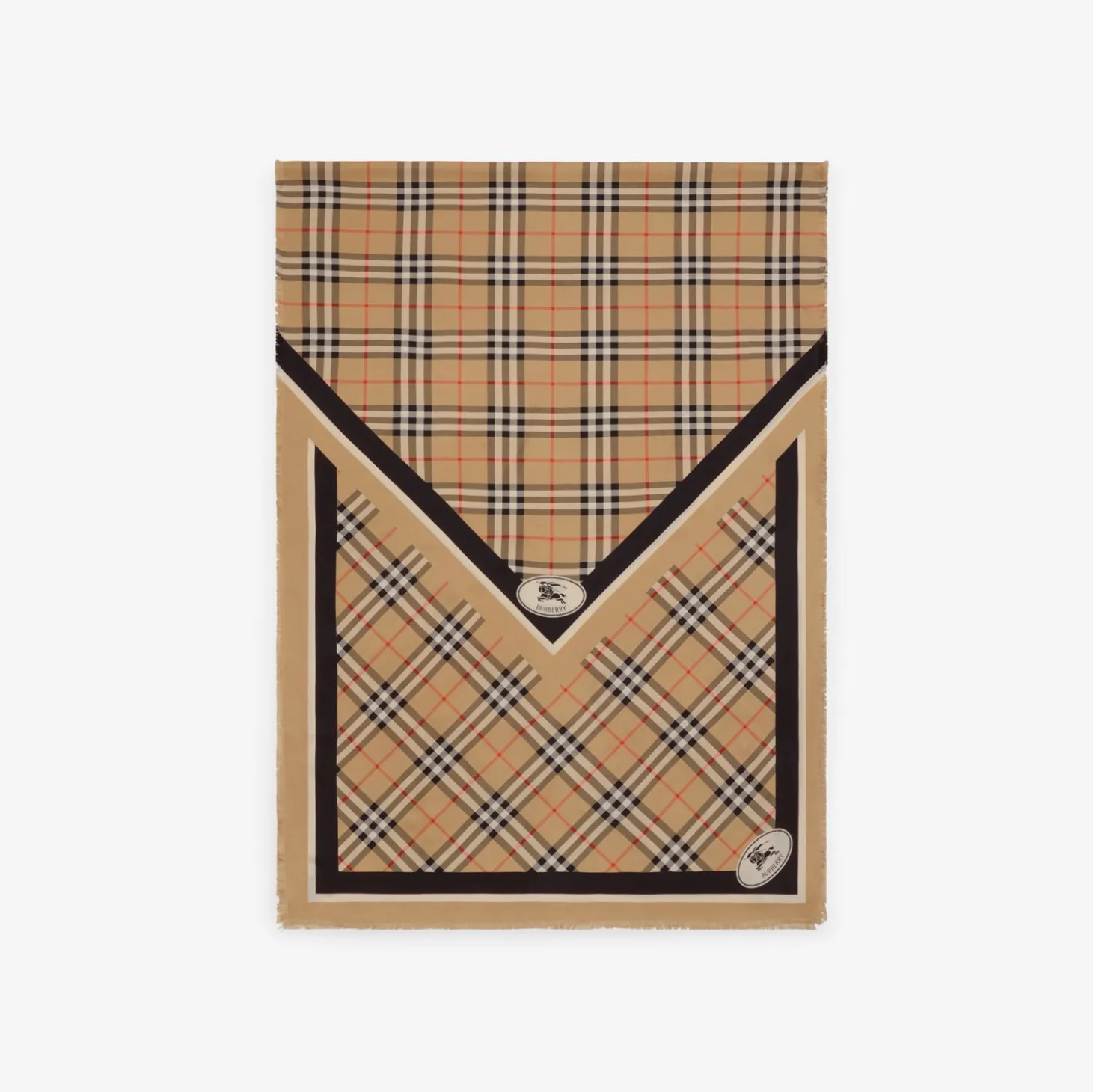 Check Knight Stamp Silk Scarf