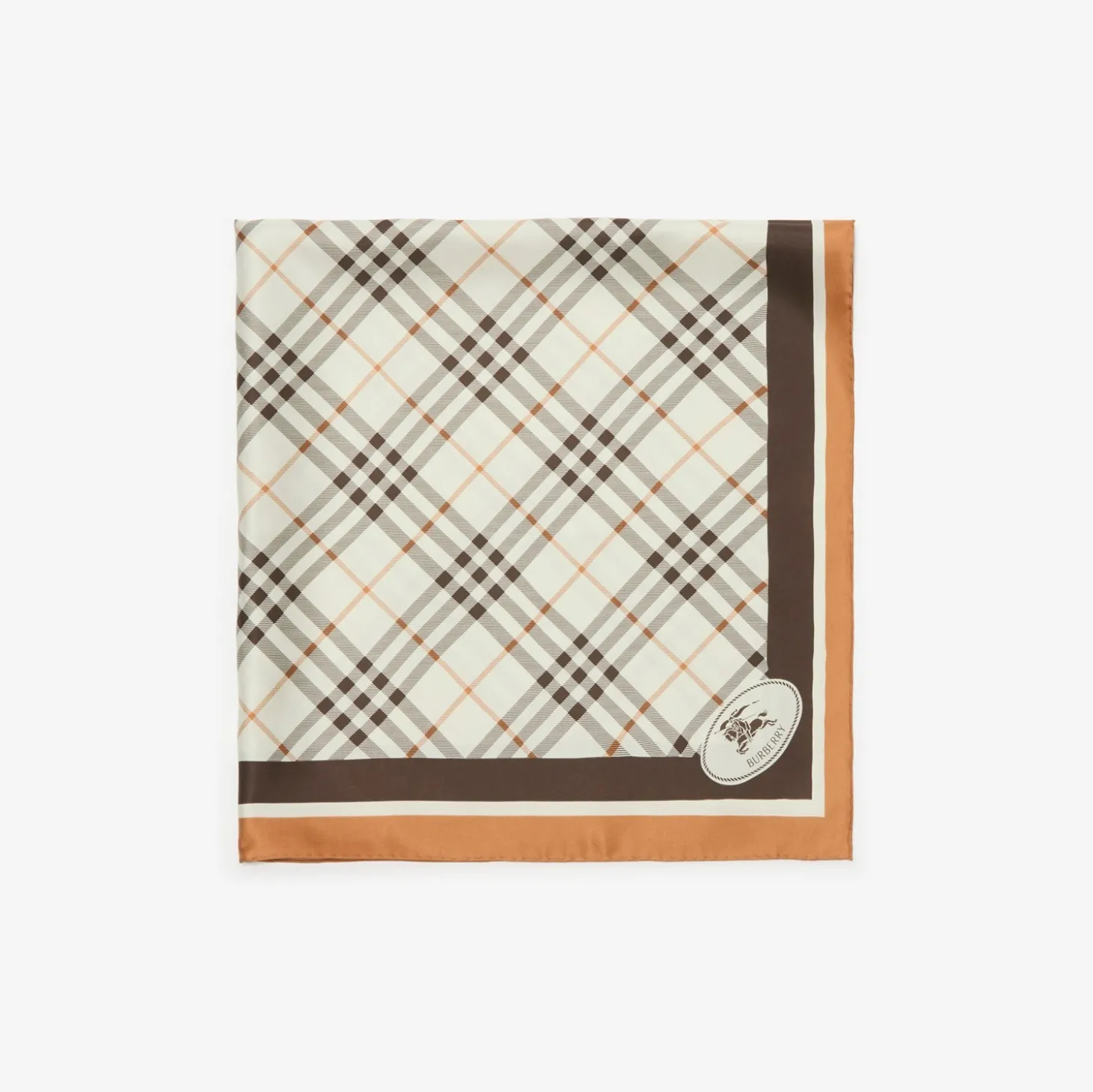 Check Knight Stamp Silk Scarf