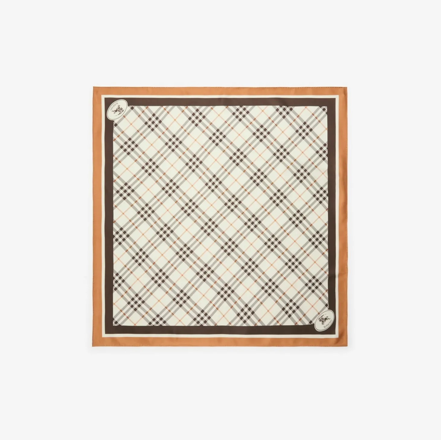 Check Knight Stamp Silk Scarf
