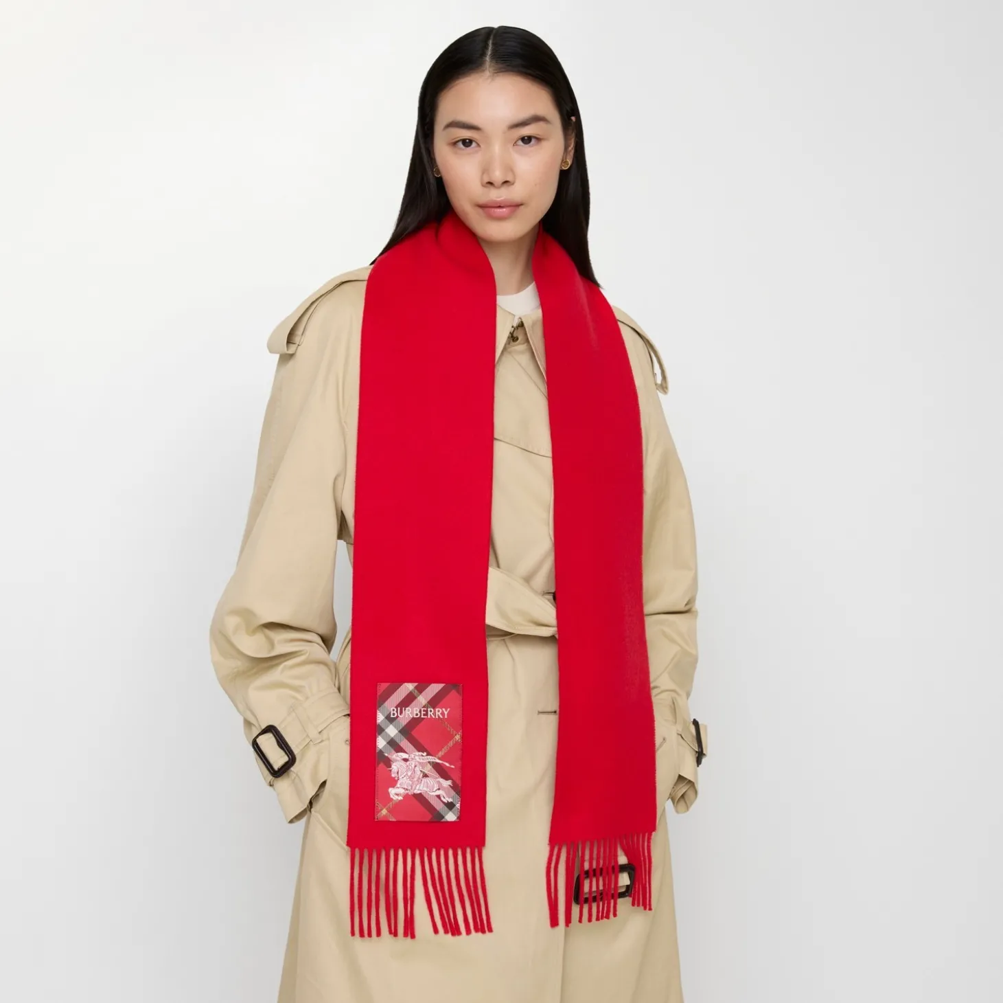 Check Label Cashmere Scarf