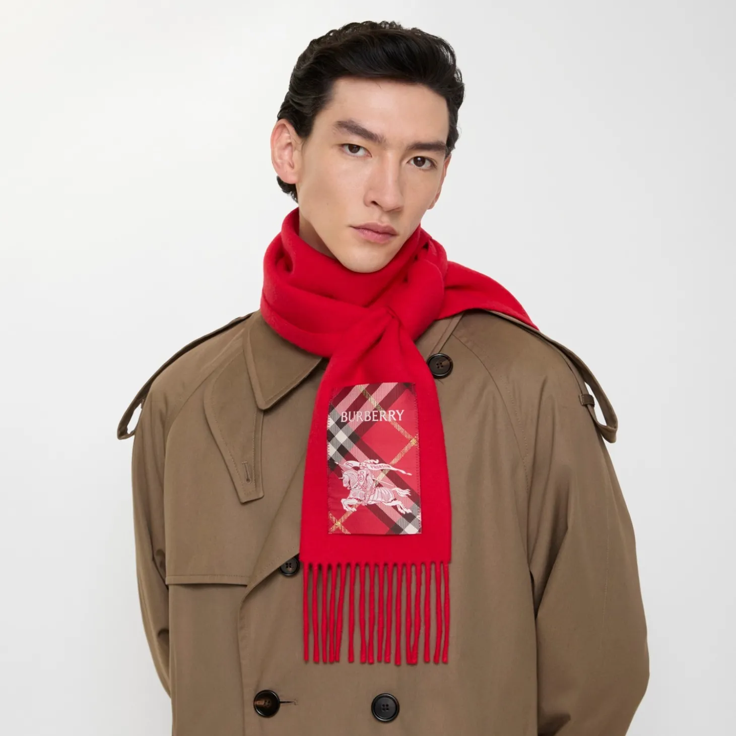 Check Label Cashmere Scarf