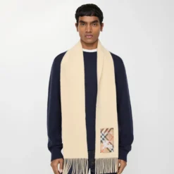 Check Label Cashmere Scarf