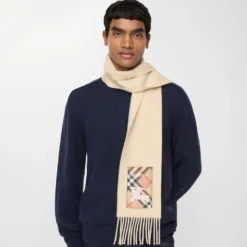 Check Label Cashmere Scarf