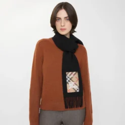 Check Label Cashmere Scarf
