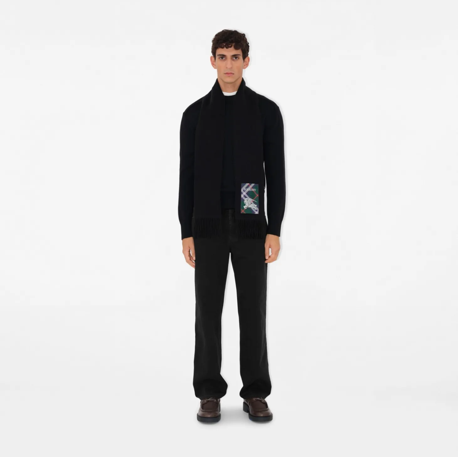 Check Label Cashmere Scarf