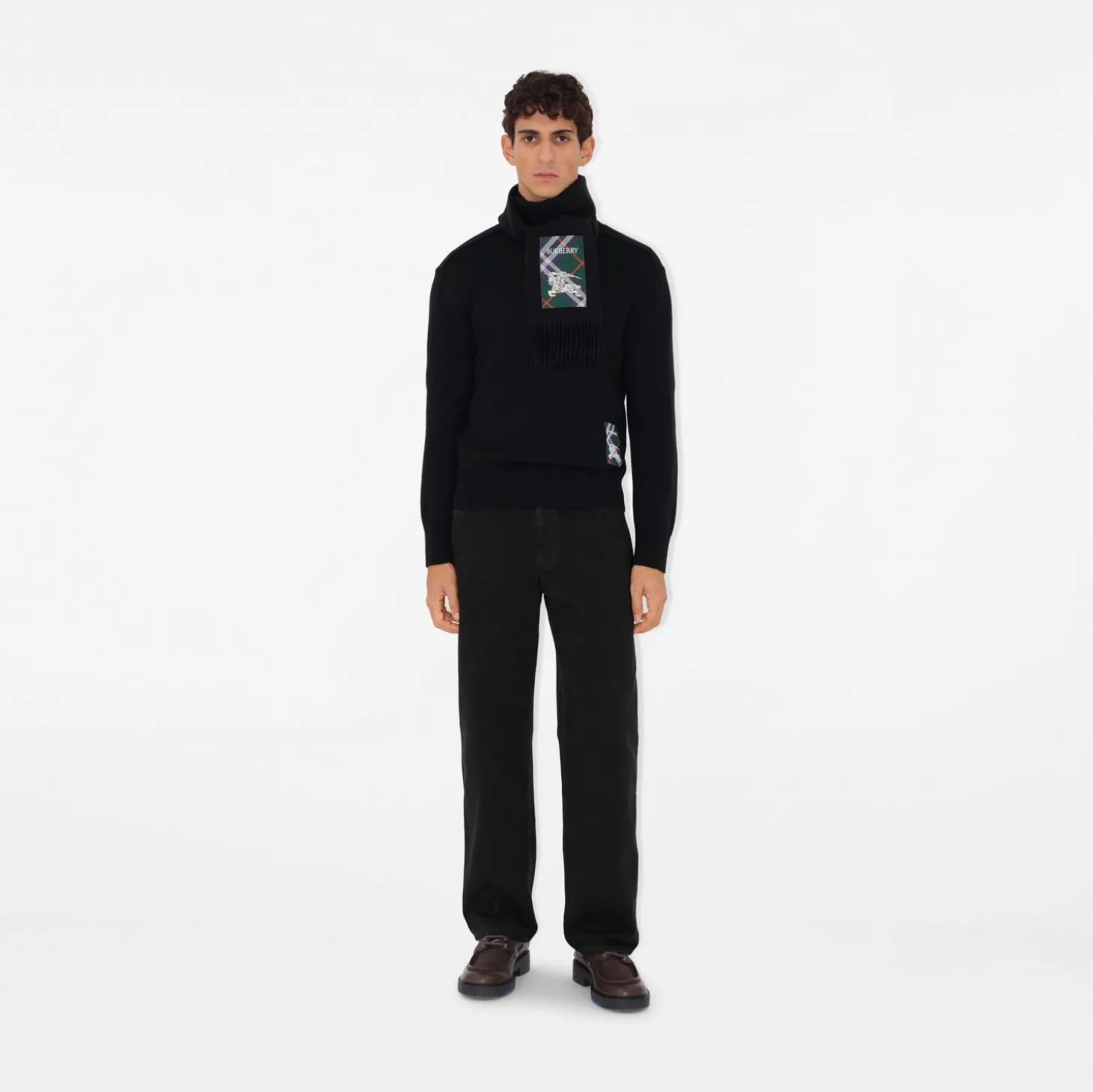 Check Label Cashmere Scarf
