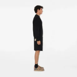 Check Label Cotton Shorts