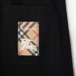 Check Label Cotton Shorts
