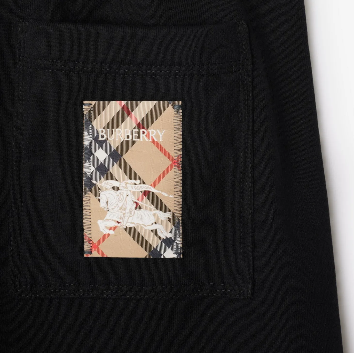 Check Label Cotton Shorts