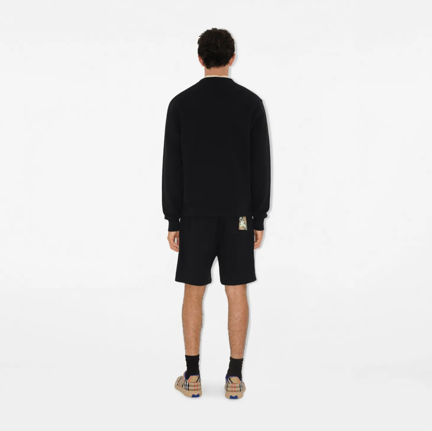 Check Label Cotton Shorts