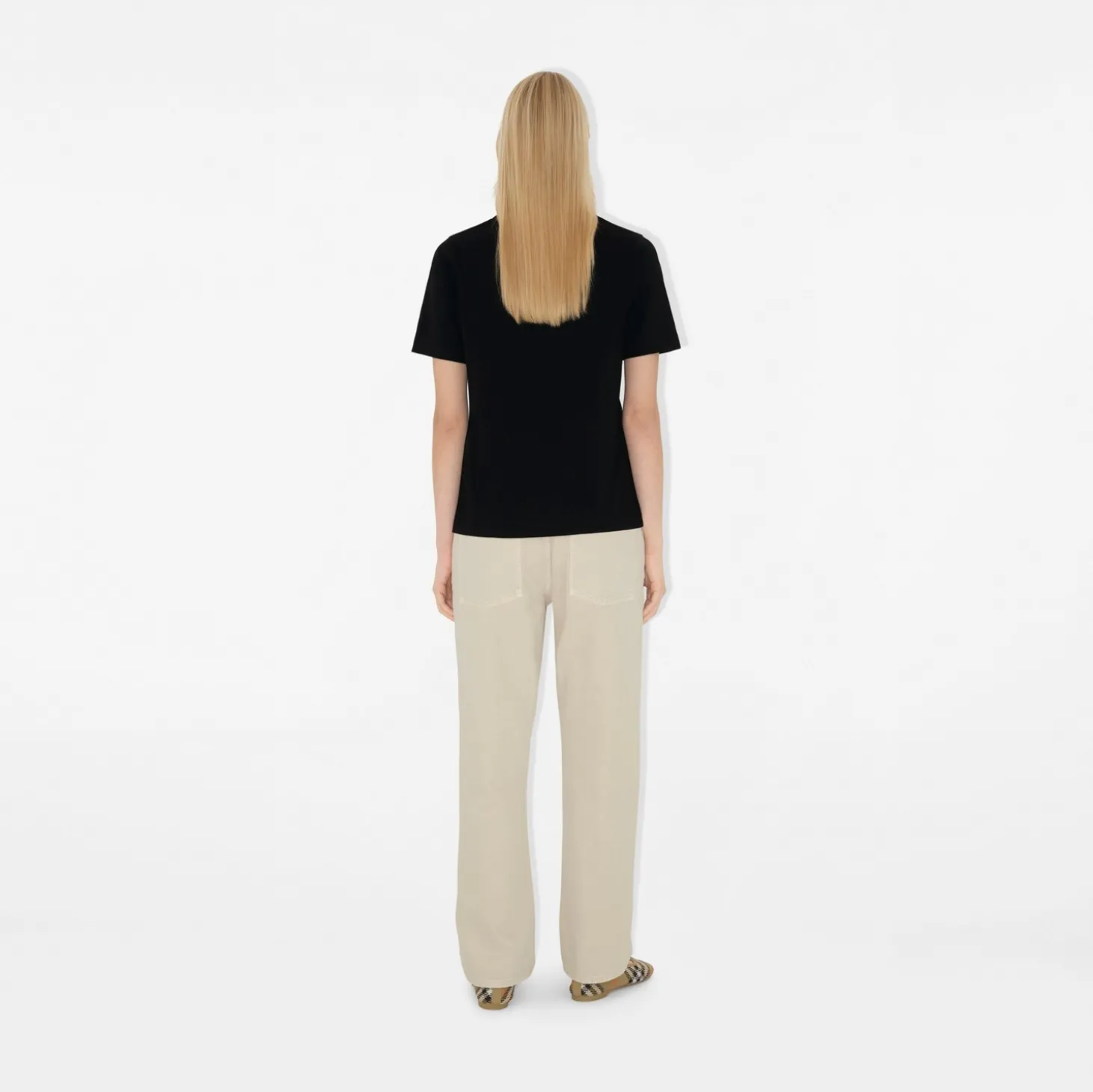 Check Label Cotton T-shirt
