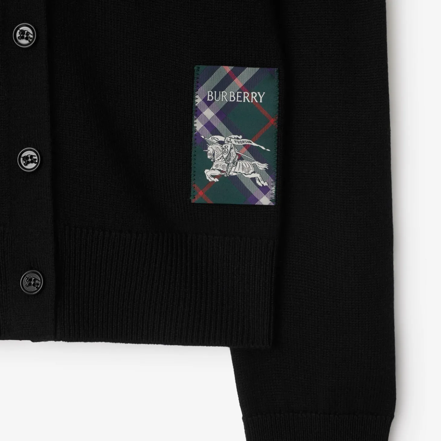 Check Label Wool Cardigan
