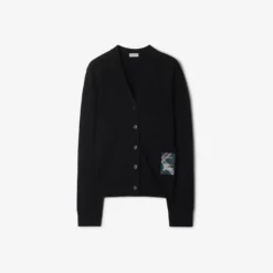Check Label Wool Cardigan