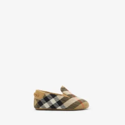 Check Nylon Blend Booties