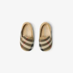 Check Nylon Blend Booties