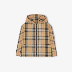 Check Nylon Hooded Jacket
