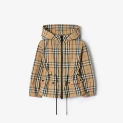 Check Nylon Hooded Jacket