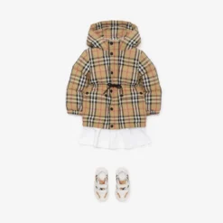 Check Nylon Puffer Coat