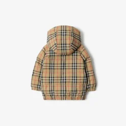 Check Nylon Puffer Coat