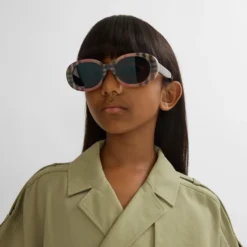 Check Oval Sunglasses
