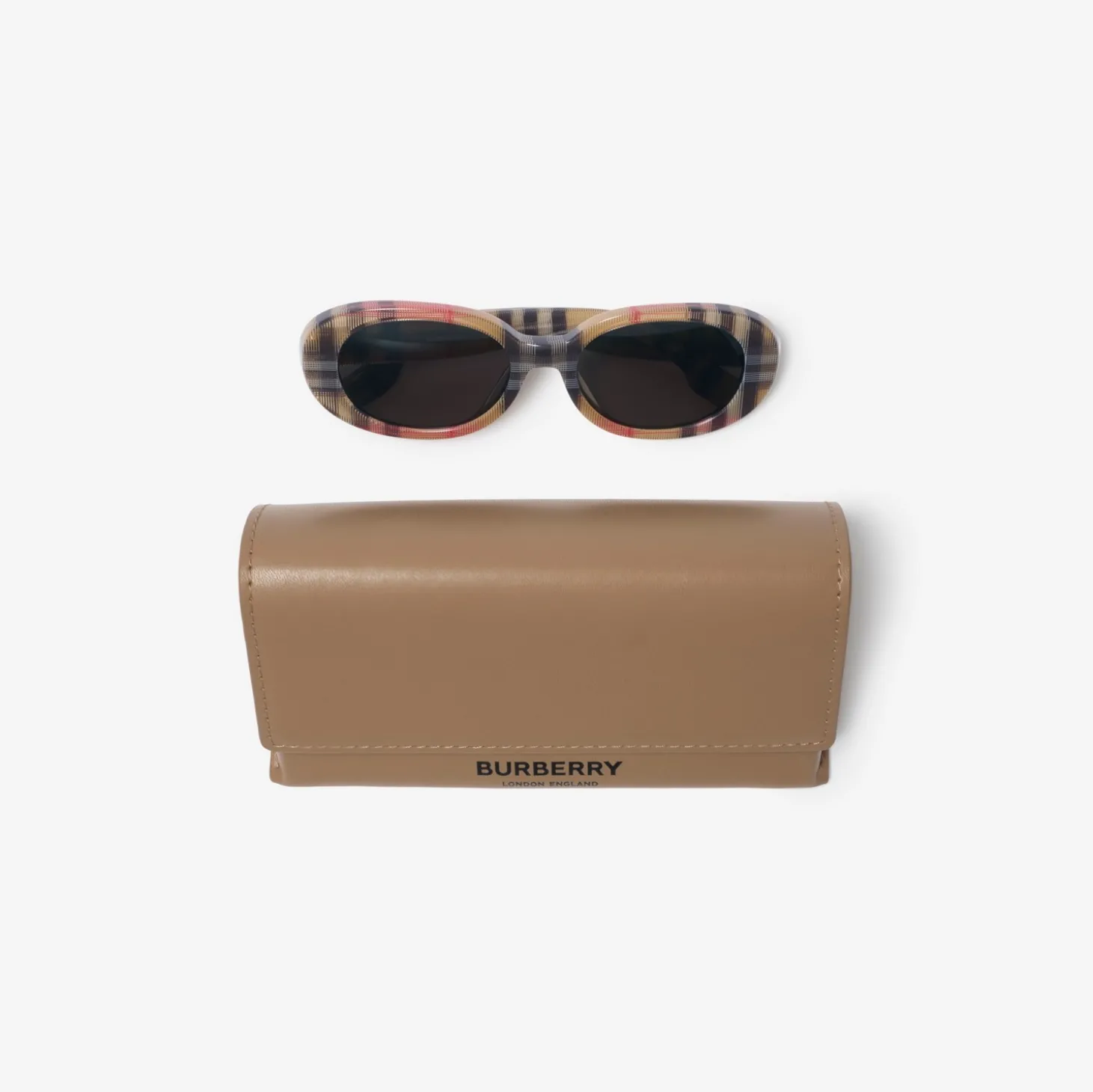 Check Oval Sunglasses