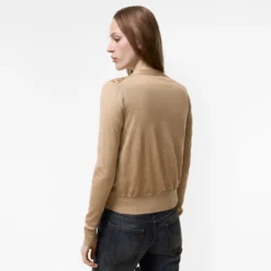 Check Panel Wool Silk Cardigan