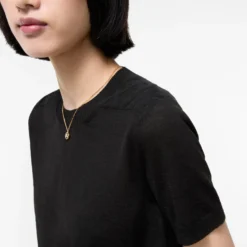 Check Panel Wool Silk Top