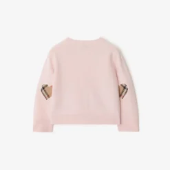 Check Patch Wool Cashmere Cardigan