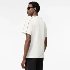 Check Piping Cotton T-shirt