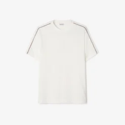Check Piping Cotton T-shirt