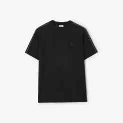 Check Piping Cotton T-shirt
