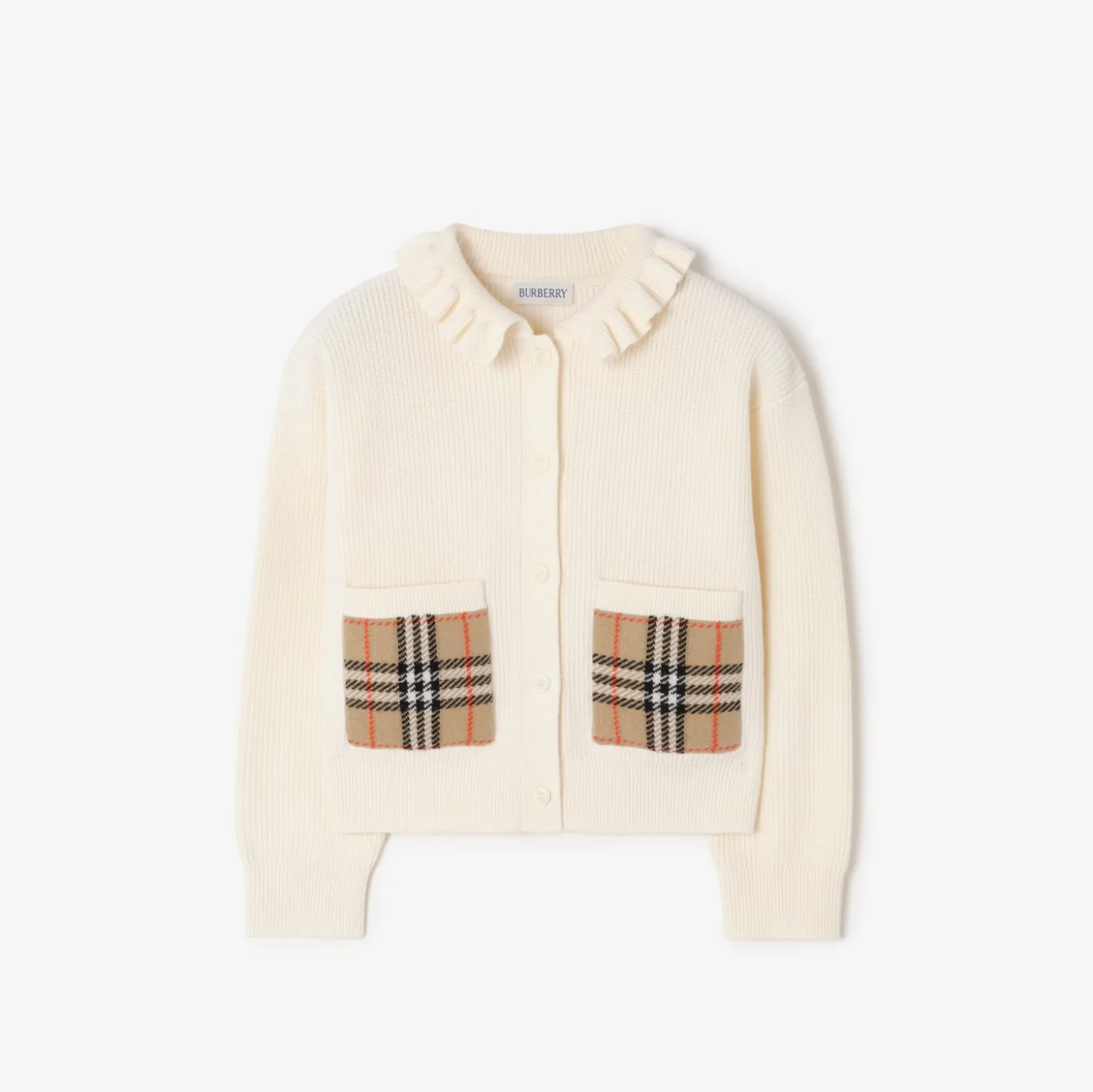 Check Pocket Cotton Wool Cardigan