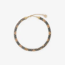 Check Print Necklace