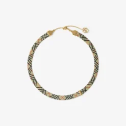 Check Print Necklace