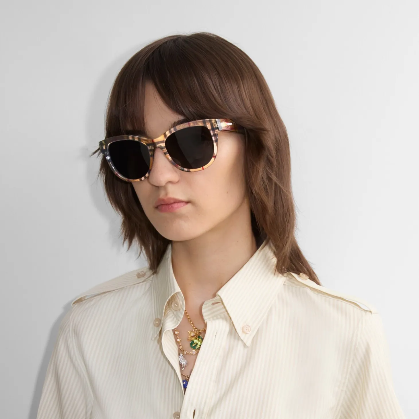 Check Round Sunglasses