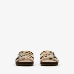 Check Shearling Urchin Sandals