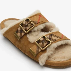 Check Shearling Urchin Sandals