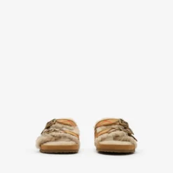 Check Shearling Urchin Sandals