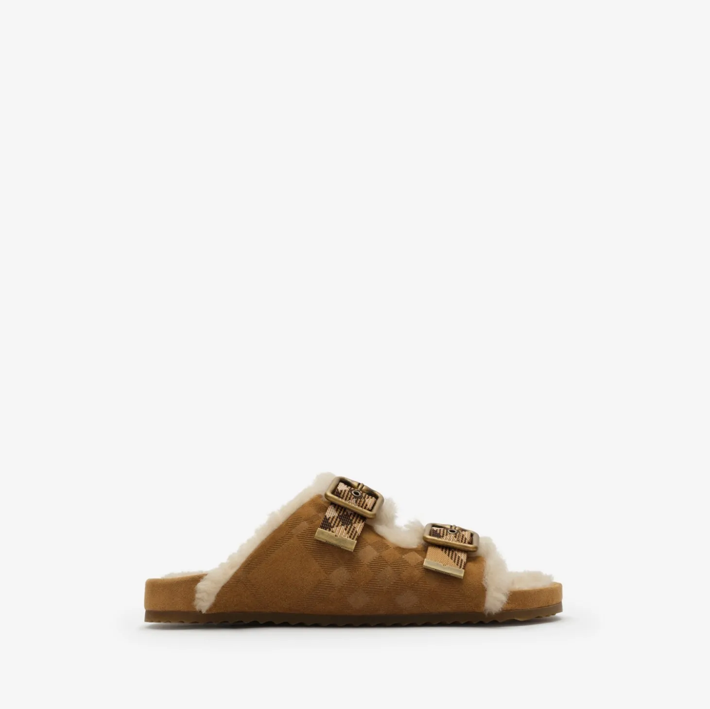 Check Shearling Urchin Sandals