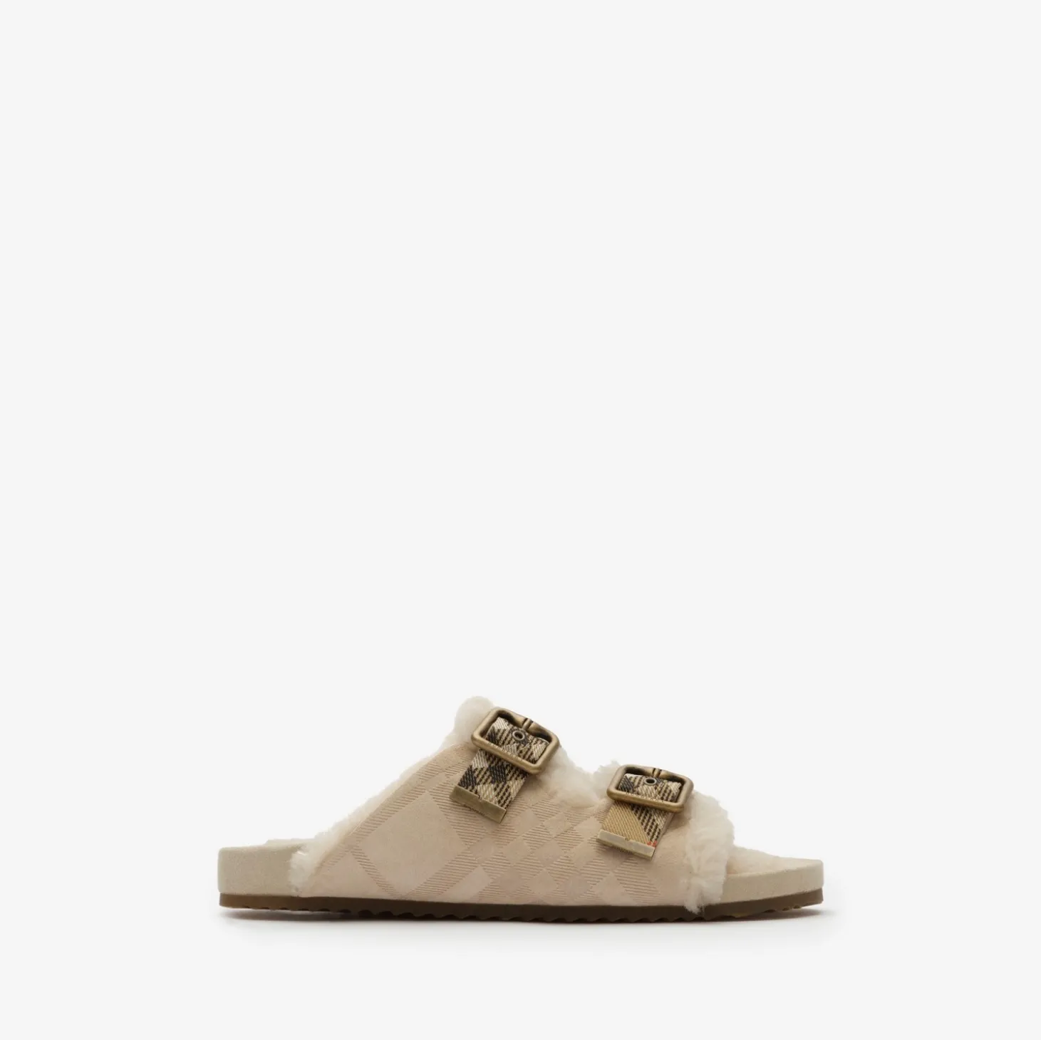 Check Shearling Urchin Sandals