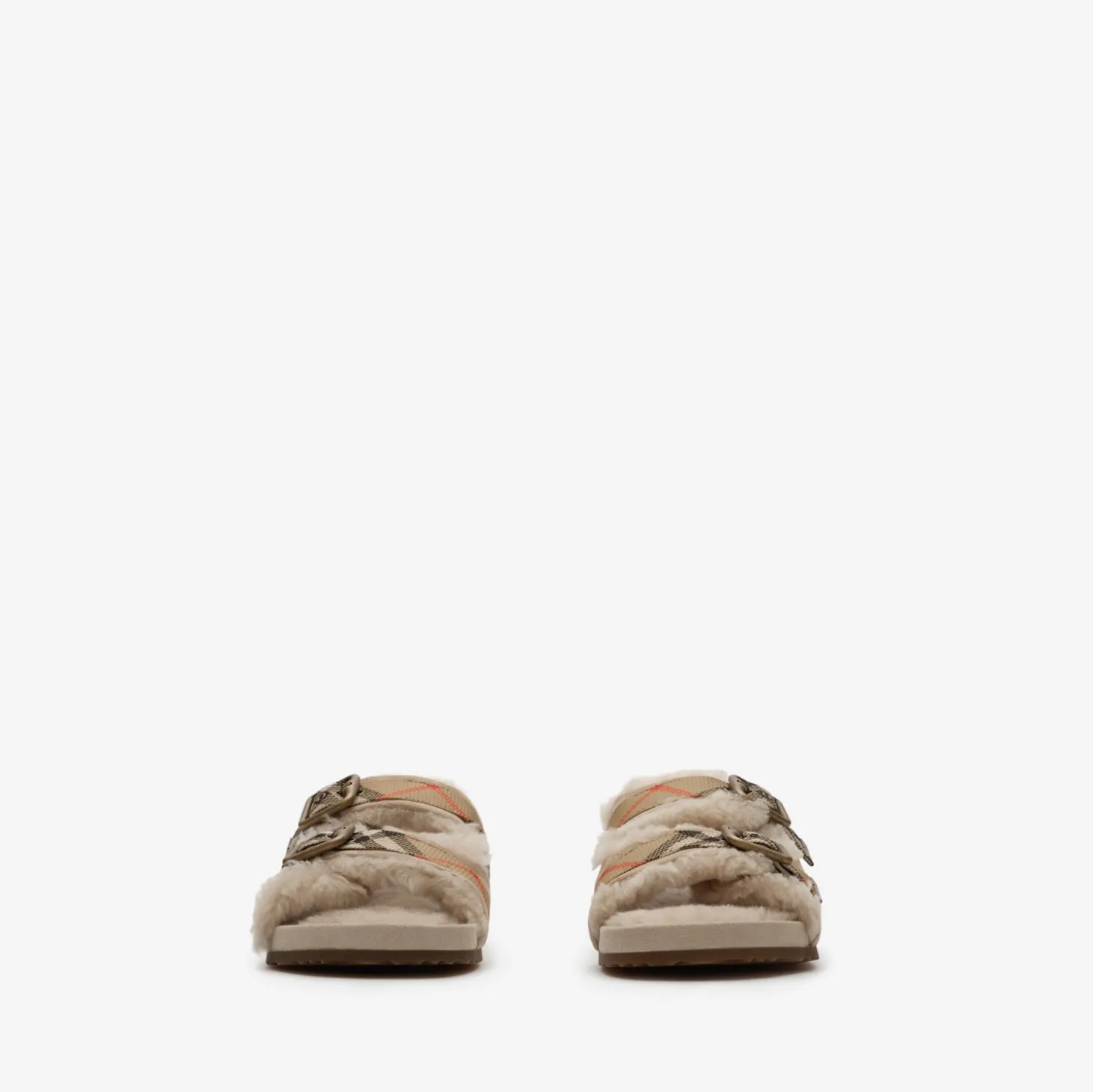 Check Shearling Urchin Sandals
