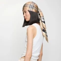 Check Silk Scarf