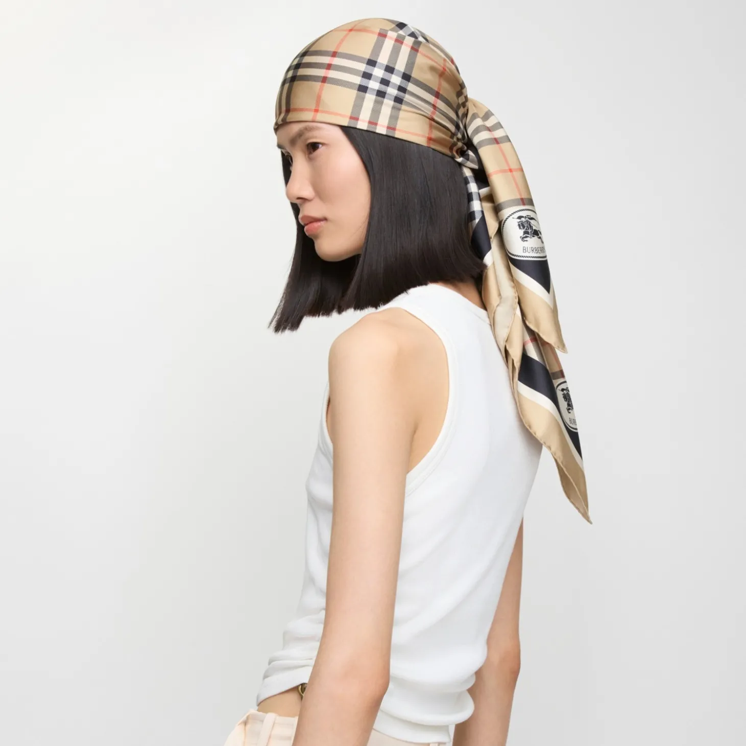 Check Silk Scarf