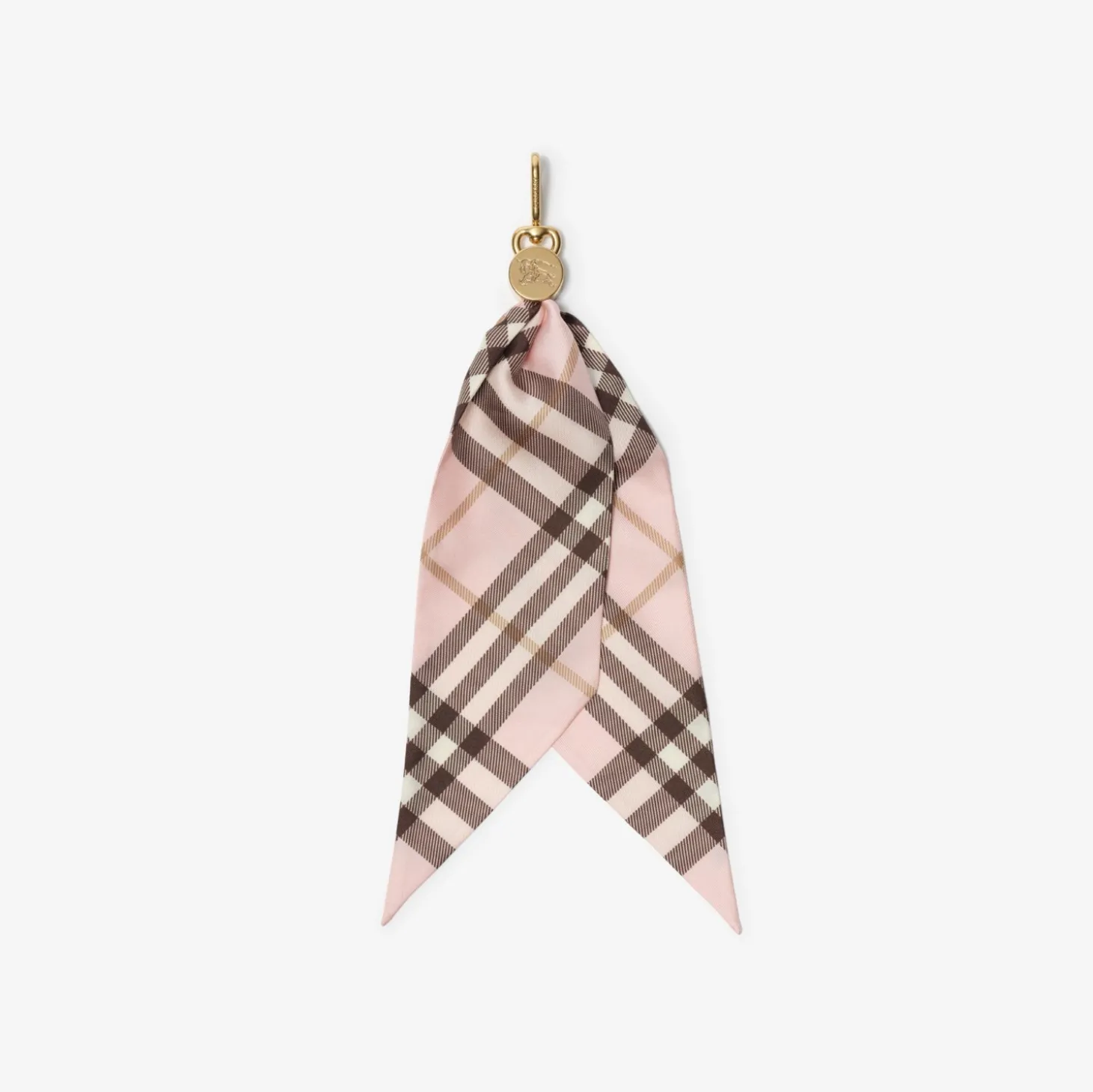 Check Silk Scarf Charm