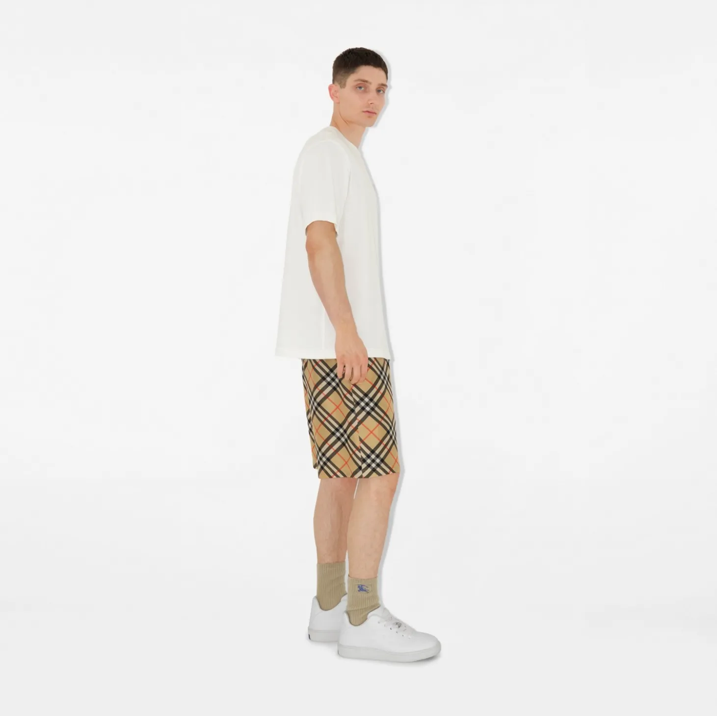 Check Silk Shorts