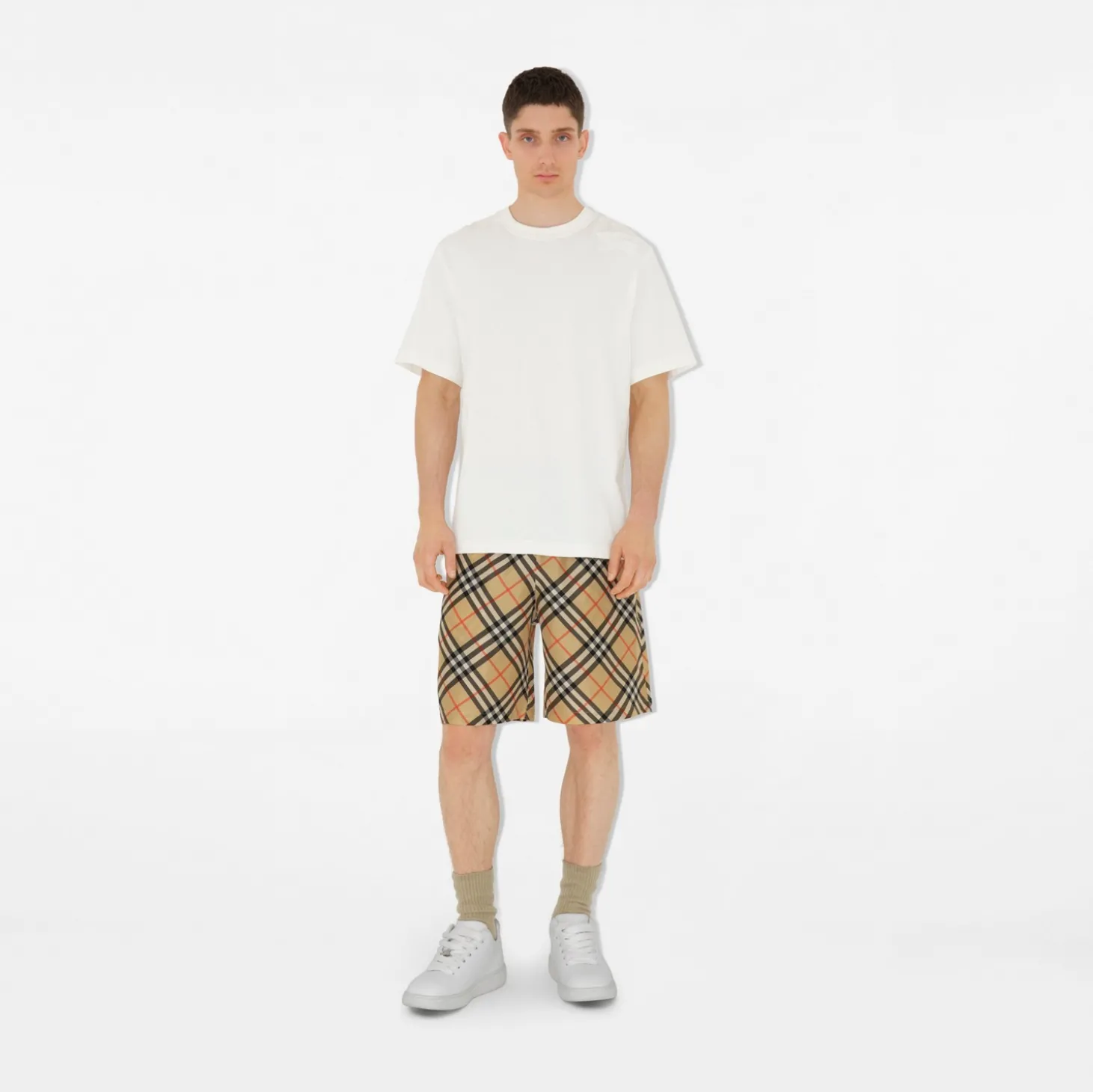 Check Silk Shorts