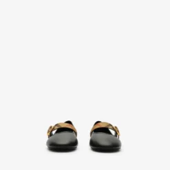 Check Strap Leather Robin Ballerinas
