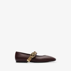 Check Strap Leather Robin Ballerinas